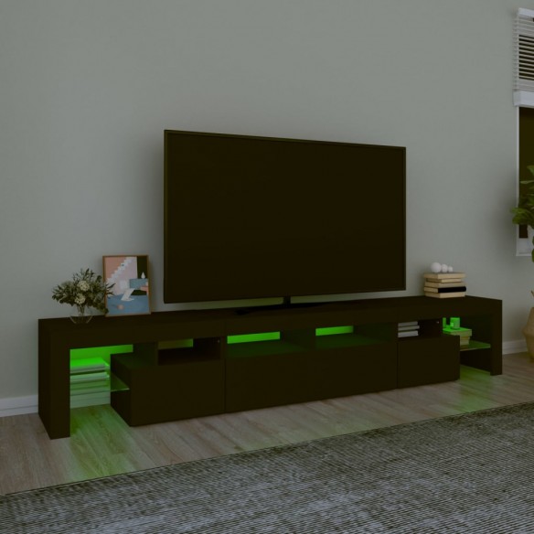 Meuble TV avec lumières LED Noir 230x36,5x40 cm