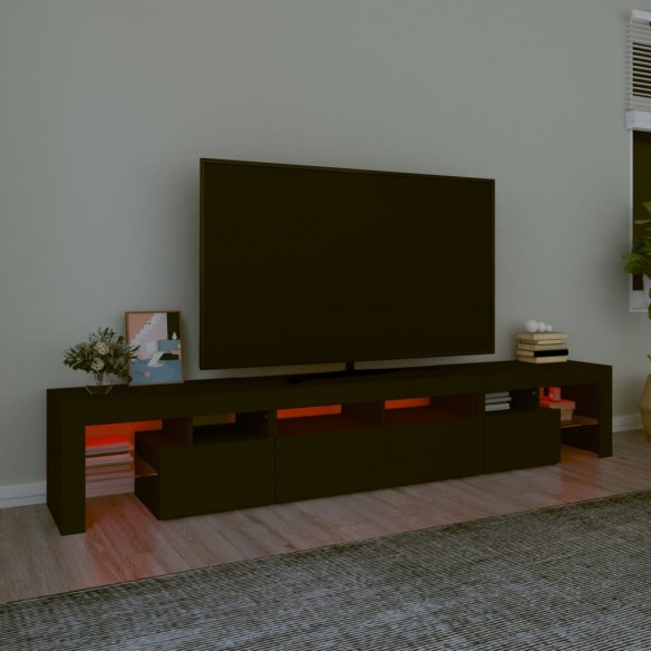 Meuble TV avec lumières LED Noir 230x36,5x40 cm