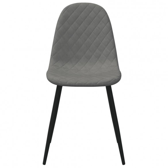 Chaises à manger lot de 6 gris clair velours