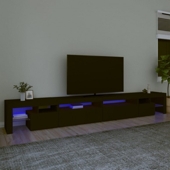 Meuble TV avec lumières LED Noir 290x36,5x40 cm