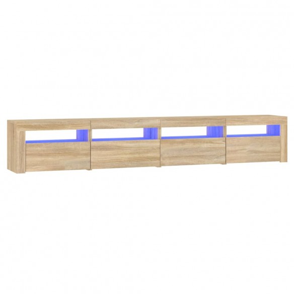 Meuble TV avec lumières LED Chêne sonoma 240x35x40 cm