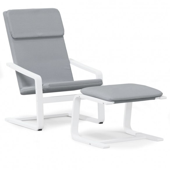 Chaise de relaxation avec repose-pied Gris clair Tissu