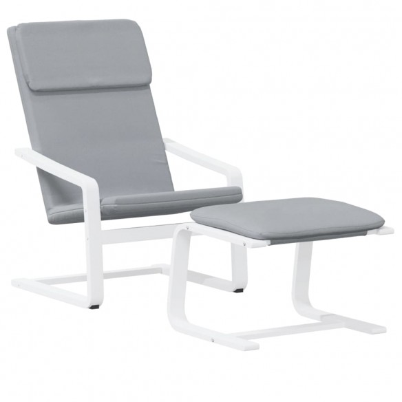 Chaise de relaxation avec repose-pied Gris clair Tissu