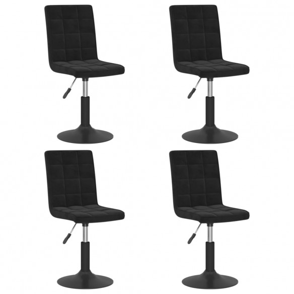 Chaises pivotantes à manger lot de 4 noir velours