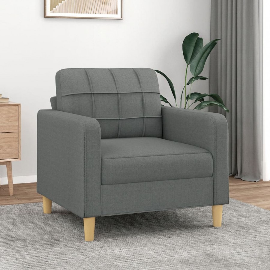 Fauteuil Gris foncé 60 cm Tissu