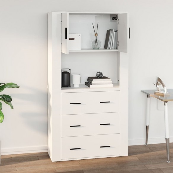 Armoire murale Blanc brillant 80x33x80 cm Bois d'ingénierie