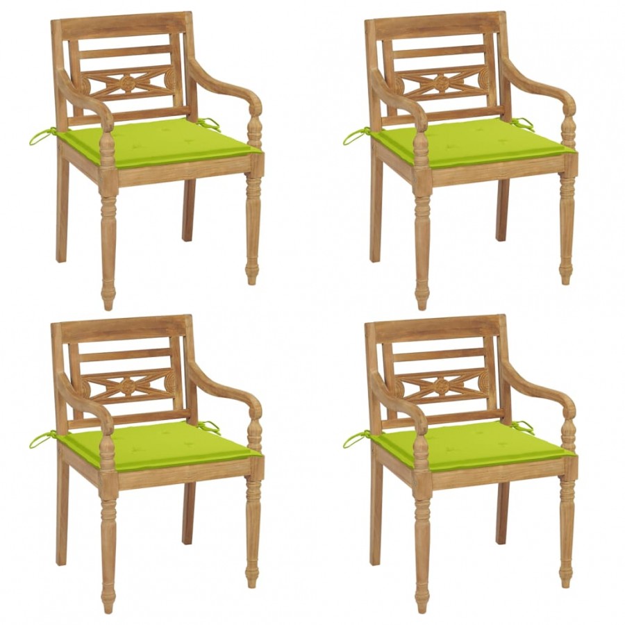 Chaises Batavia avec coussins 4 pcs...