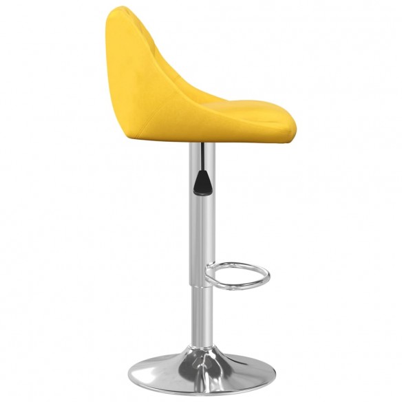 Tabourets de bar lot de 2 jaune moutarde velours