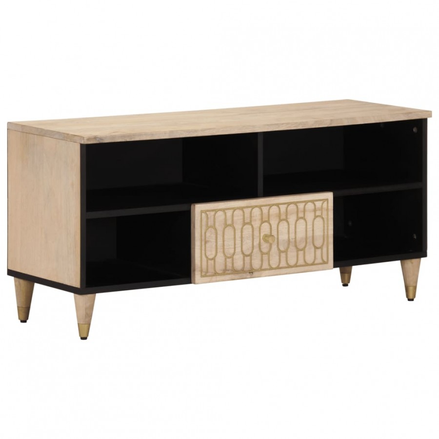 Meuble TV 100x33x46 cm bois massif de manguier