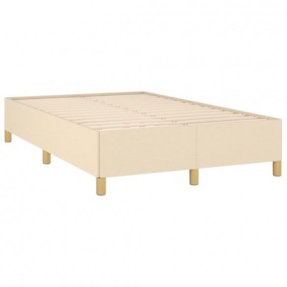 Cadre de lit avec matelas crème 120x190 cm tissu