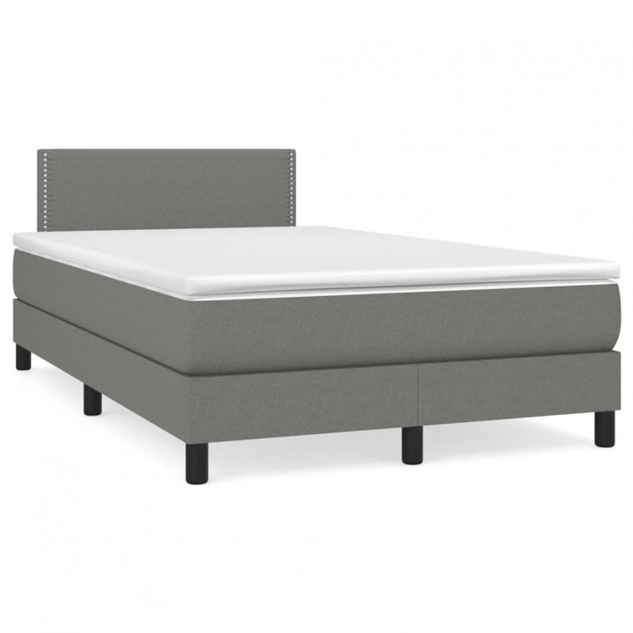 Cadre de lit matelas LED gris foncé...