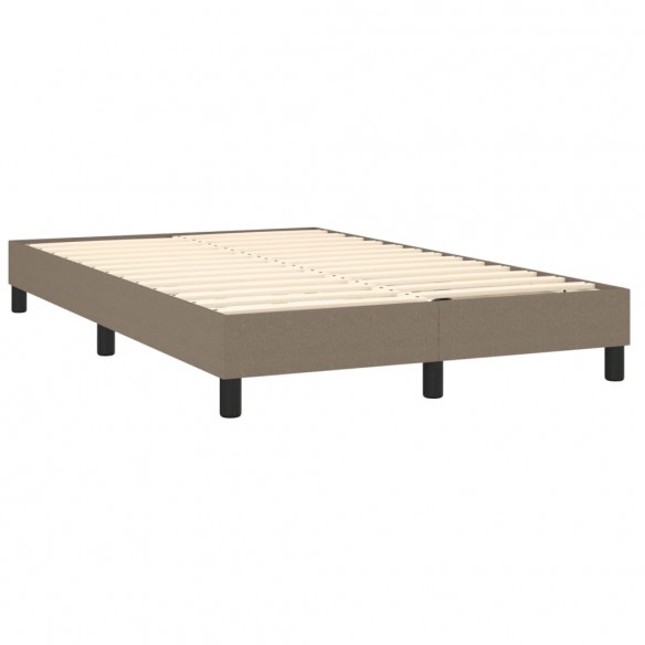 Cadre de lit matelas et LED taupe 120x190 cm tissu