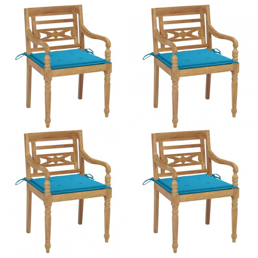 Chaises Batavia avec coussins 4 pcs...