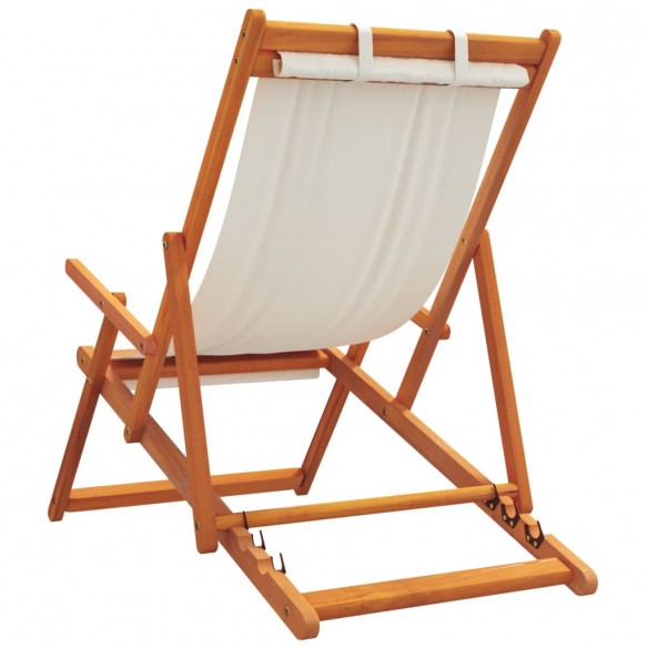 Chaises de plage pliables lot de 2 crème tissu