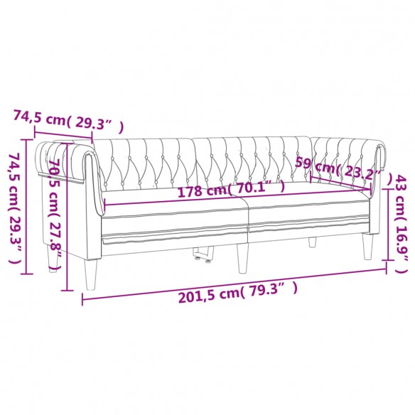 Ensemble de canapés 2 pcs marron foncé tissu