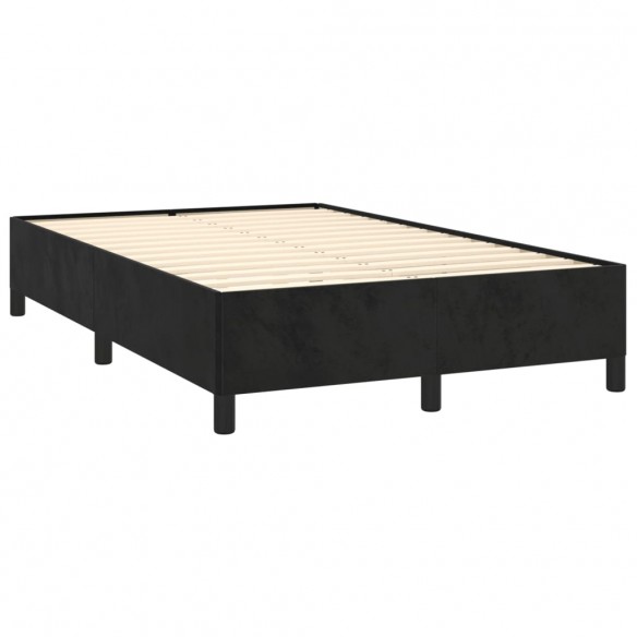 Cadre de lit avec matelas noir 120x190 cm velours