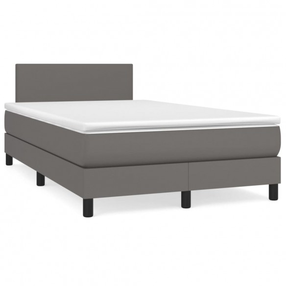 Cadre de lit matelas LED gris 120x190 cm similicuir