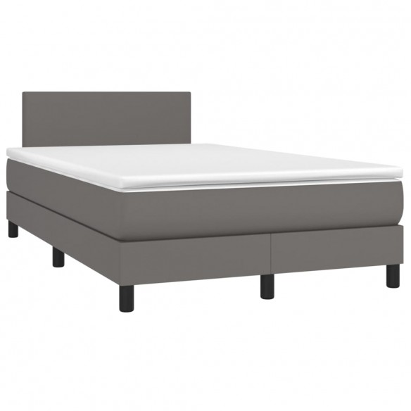 Cadre de lit matelas LED gris 120x190 cm similicuir