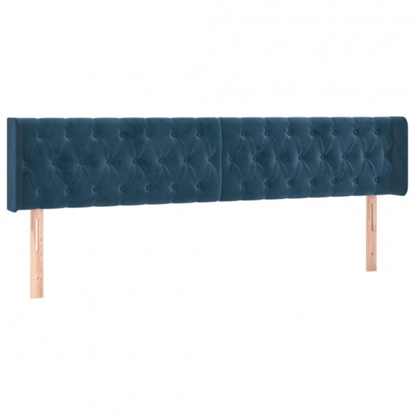 Cadre de lit et matelas bleu foncé 120x190cm velours