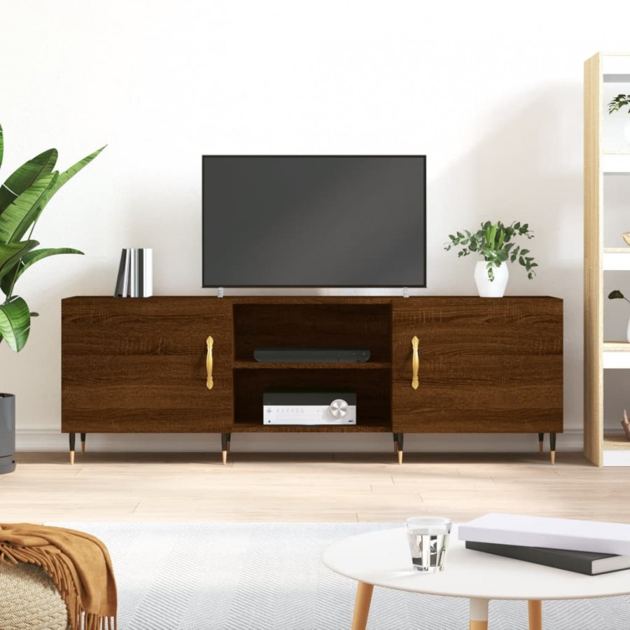 Meuble TV chêne marron 150x30x50 cm bois d'ingénierie