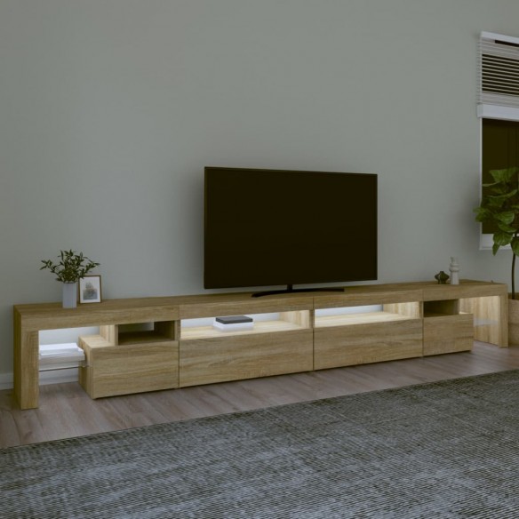 Meuble TV avec lumières LED Chêne sonoma 290x36,5x40 cm