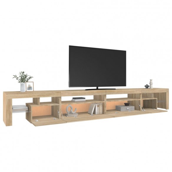 Meuble TV avec lumières LED Chêne sonoma 290x36,5x40 cm