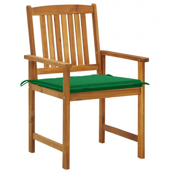 Chaises de jardin avec coussins 6 pcs Bois d'acacia massif