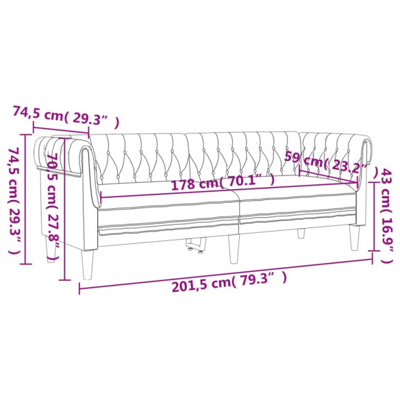 Ensemble de canapés 2 pcs crème tissu