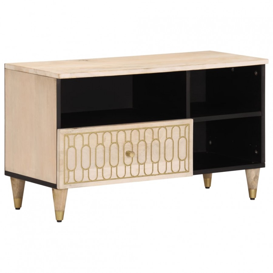 Meuble TV 80x33x46 cm bois massif de...