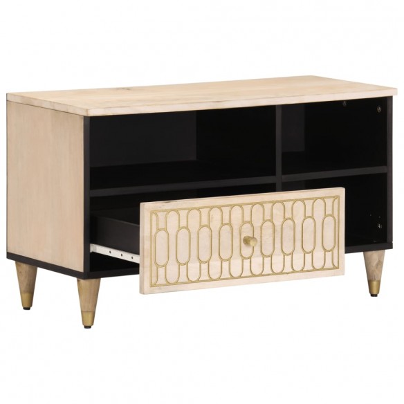 Meuble TV 80x33x46 cm bois massif de manguier