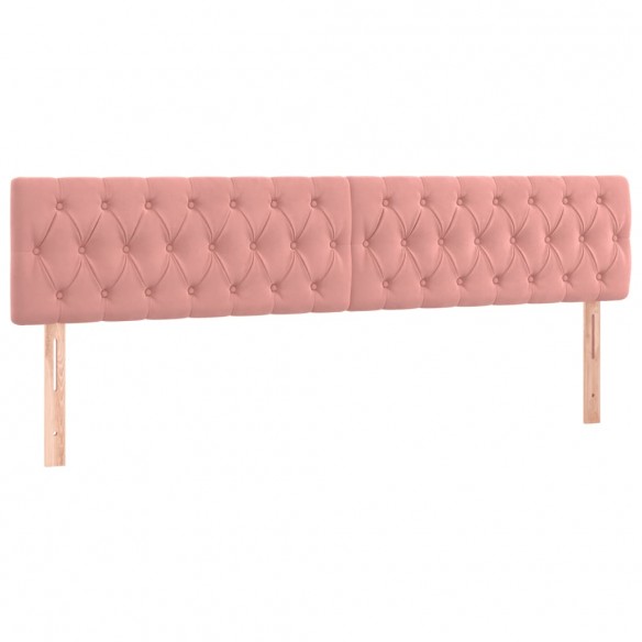 Cadre de lit avec matelas rose 120x190 cm velours