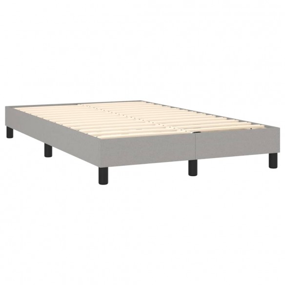 Cadre de lit matelas LED gris clair 120x190 cm tissu