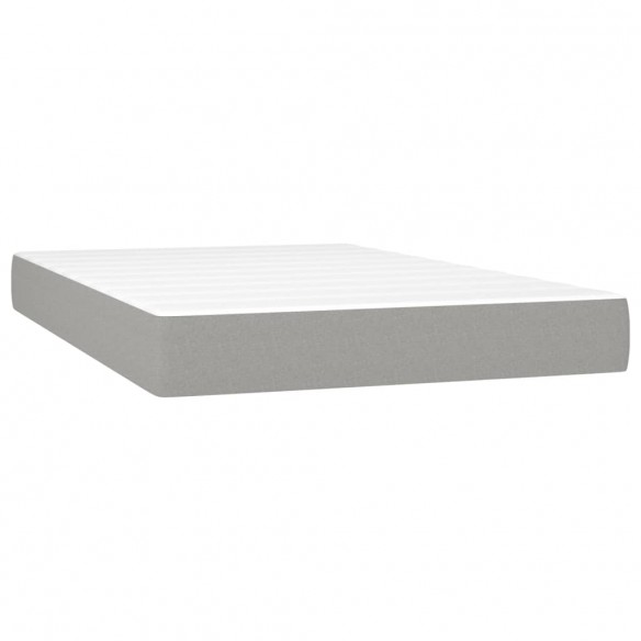 Cadre de lit matelas LED gris clair 120x190 cm tissu