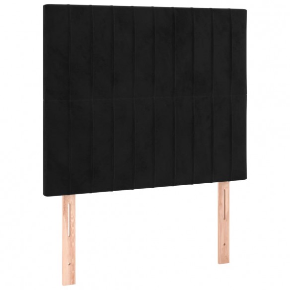 Cadre de lit et matelas Noir 80x200 cm Velours