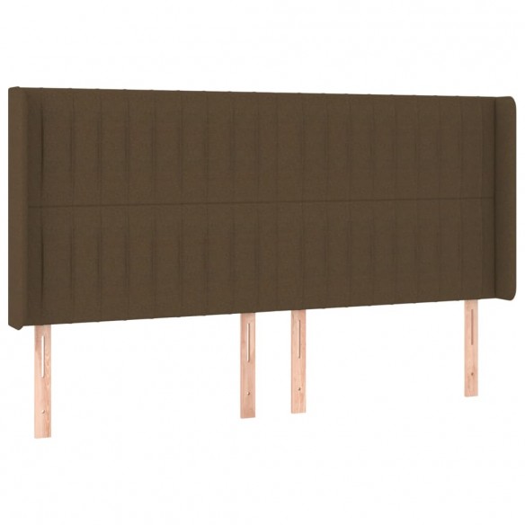 Cadre de lit matelas et LED Marron foncé 180x200cm