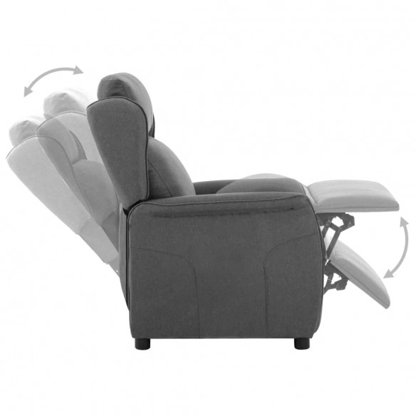 Fauteuil inclinable électrique Gris clair Tissu