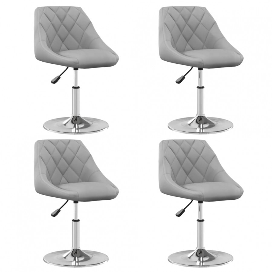 Chaises à dîner pivotantes 4 pcs Gris clair Velours