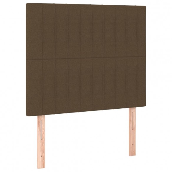 Cadre de lit et matelas et LED Marron foncé 90x200cm