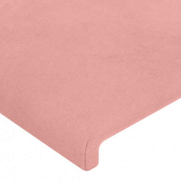 Cadre de lit avec tête de lit Rose 90x200 cm Velours