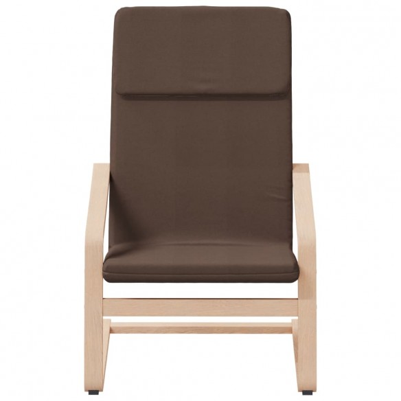 Chaise de relaxation avec repose-pied Marron foncé Tissu