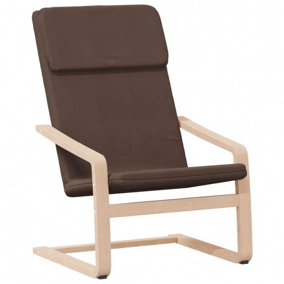 Chaise de relaxation avec repose-pied Marron foncé Tissu