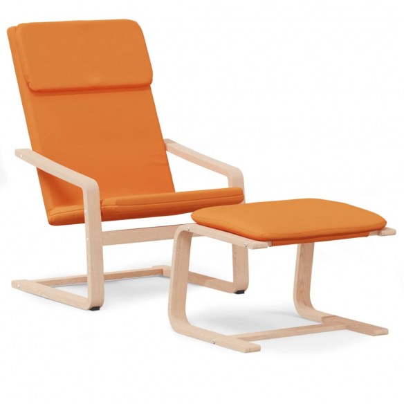 Chaise de relaxation avec repose-pied Jaune foncé Tissu