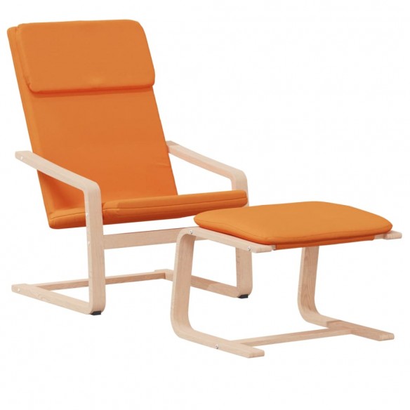 Chaise de relaxation avec repose-pied Jaune foncé Tissu