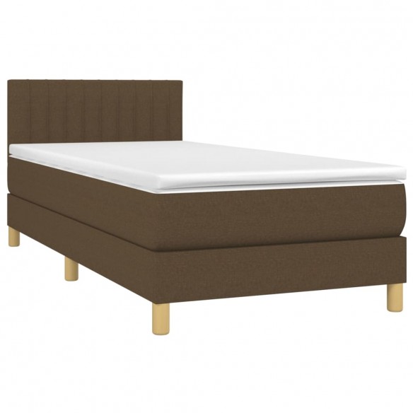 Cadre de lit et matelas et LED Marron foncé 80x200cm