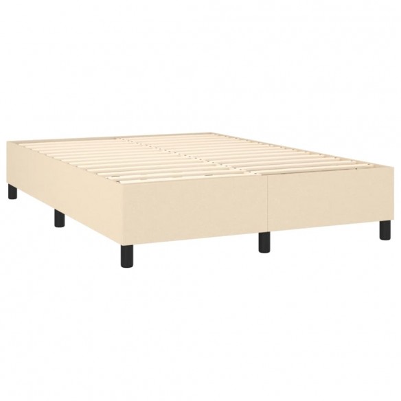 Cadre de lit matelas et LED Crème 140x190 cm Tissu