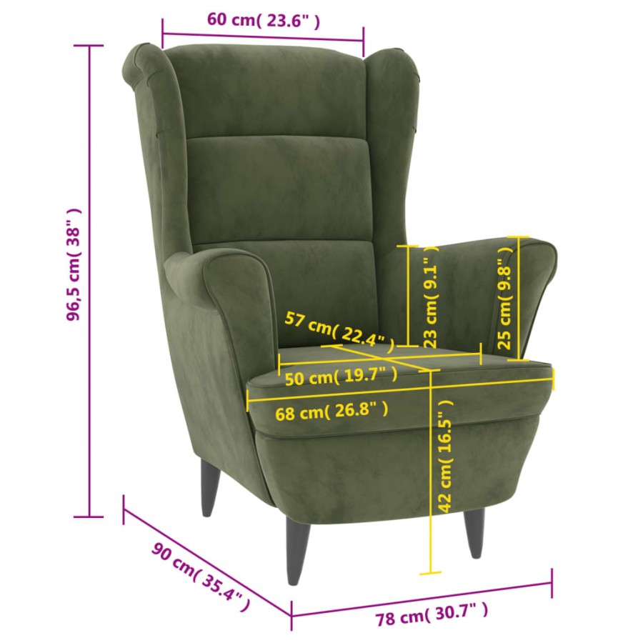 Fauteuil vert clair velours Fauteuil vert clair velours