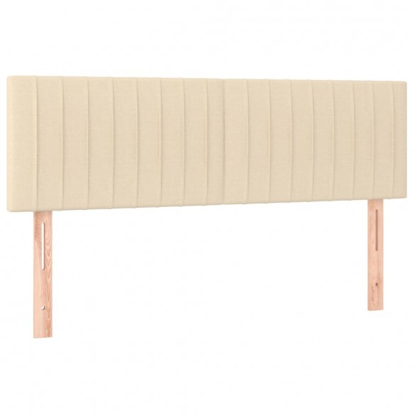 Cadre de lit avec matelas Crème 140x190 cm Tissu