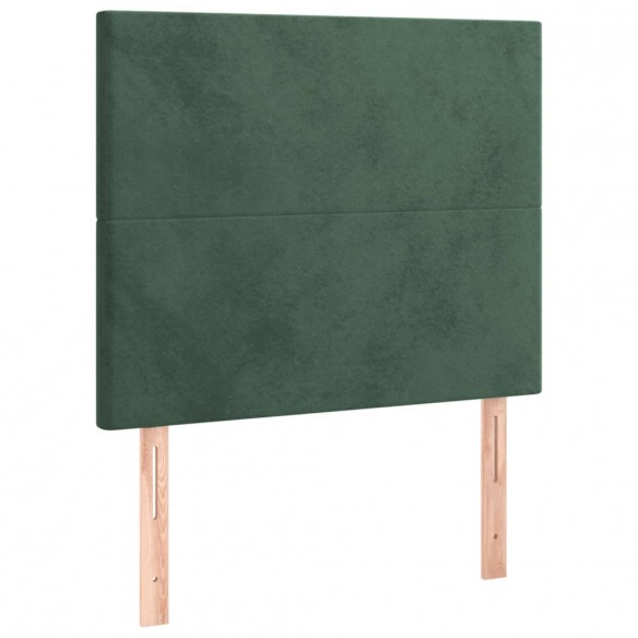 Cadre de lit avec matelas Vert foncé 90x200 cm