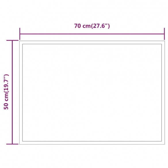 Miroir de salle de bain à LED 70x50 cm