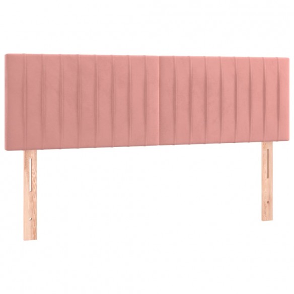 Cadre de lit avec matelas Rose 140x200 cm Velours